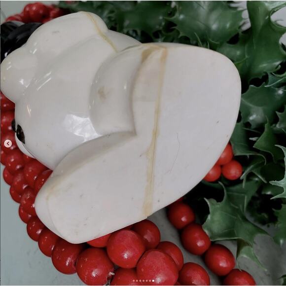 Vintage Rosbro Snowman Candy Container Plastic Christmas Black Hat Scarf NO PIPE - Picture 7 of 7